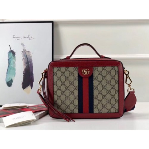 Malá kabelka přes rameno Gucci Ophidia GG 550622 červená