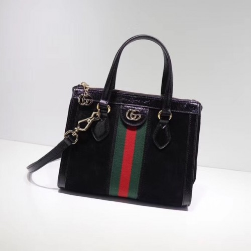 Malá taška Gucci Ophidia GG 547551 Černá semišová