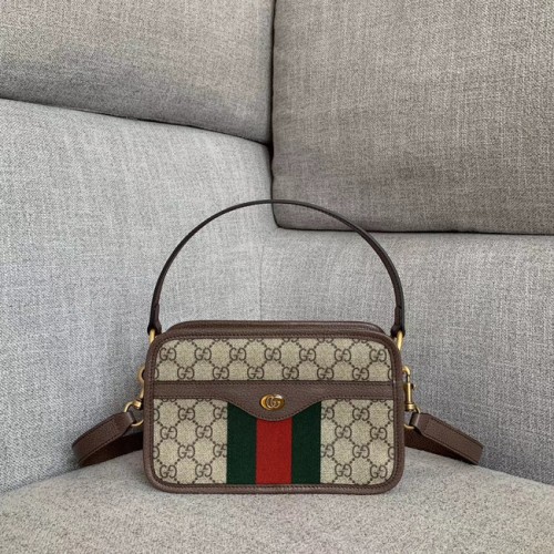 Malá taška Gucci Ophidia GG 598130 hnědá