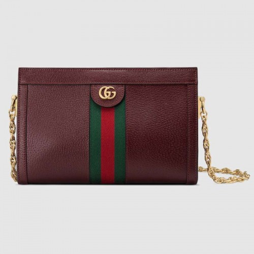 Malá kabelka přes rameno Gucci Ophidia 503877 vínová