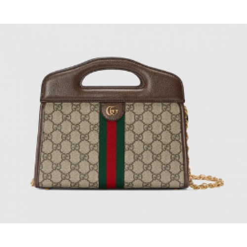 Malá kabelka Gucci Ophidia s webem 693724 hnědá