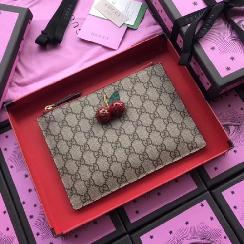 Gucci Original GG Canvas Clutch Cherry 475042 Červená