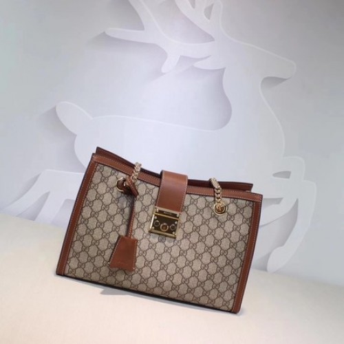 Plátěná kabelka přes rameno Gucci Padlock GG Supreme 479197 Meruňková