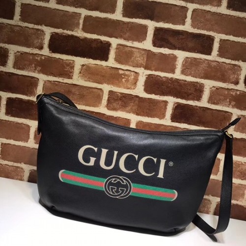 Kabelka Gucci s potiskem půlměsíce 523588 černá