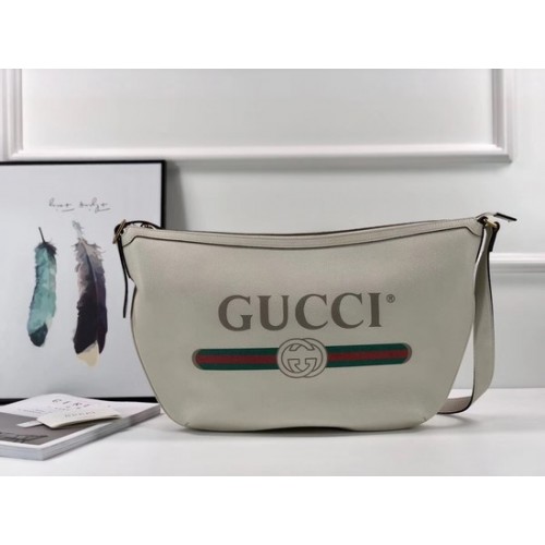 Bílá kabelka Gucci s potiskem půlměsíce 523588