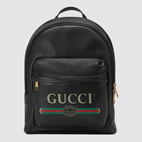 Kožený batoh s potiskem Gucci 547834 černý