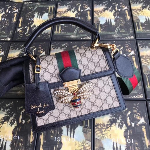 Malá kabelka Gucci Queen Margaret GG s horním uchem 476541 černá