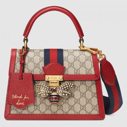 Malá kabelka Gucci Queen Margaret GG s horním uchem 476541 červená