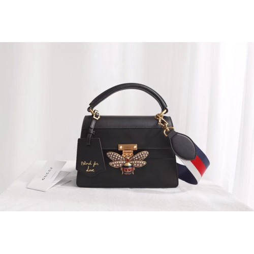 Malá kabelka Gucci Queen Margaret s horním uchem 476541 Černá