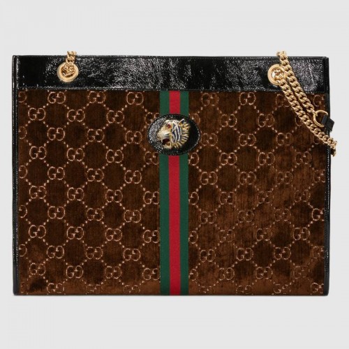 Velká kabelka Gucci Rajah 537219 Hnědá