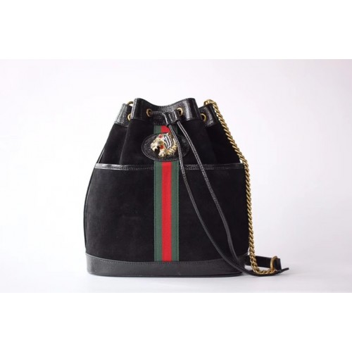 Střední kabelka Gucci Rajah 553961 Černá semišová