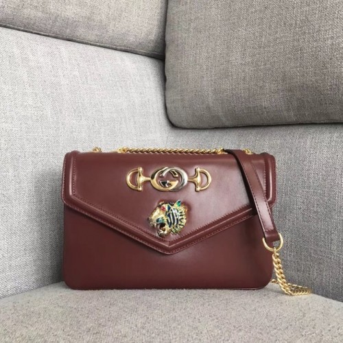 Střední kabelka přes rameno Gucci Rajah 537241 vínová