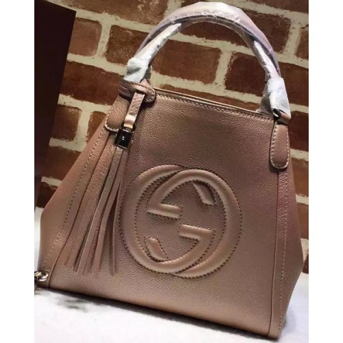 Gucci Soho kožené kabelky přes rameno 336751 s nugátovou strukturou