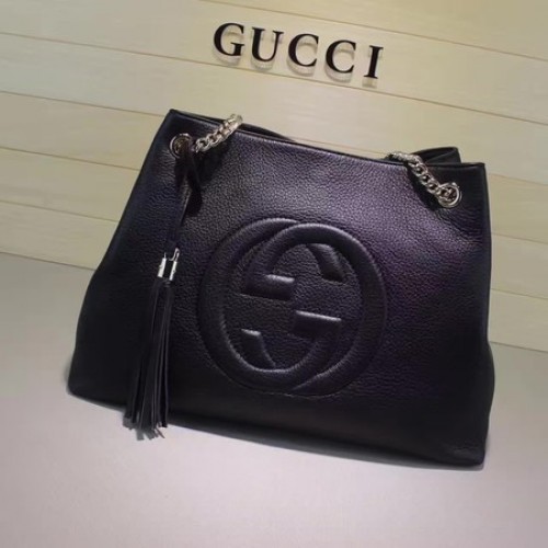Gucci Soho střední kabelka z telecí kůže 308982 černá