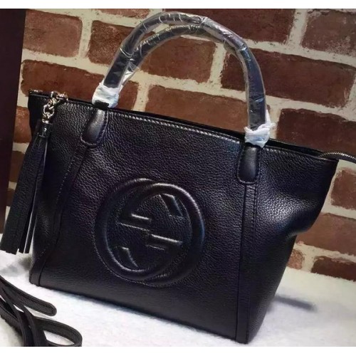 Gucci Soho originální kožené kabelky s horním uchem 369176 černá