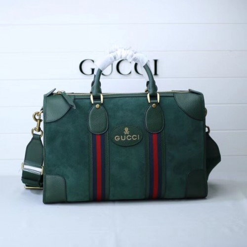 Gucci semišová cestovní taška s webem 459311 zelená
