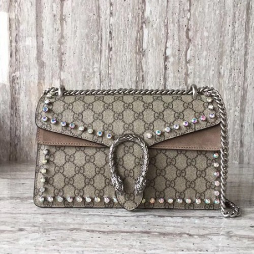 Gucci Dionysus Malá kabelka přes rameno GG 400249 Meruňková