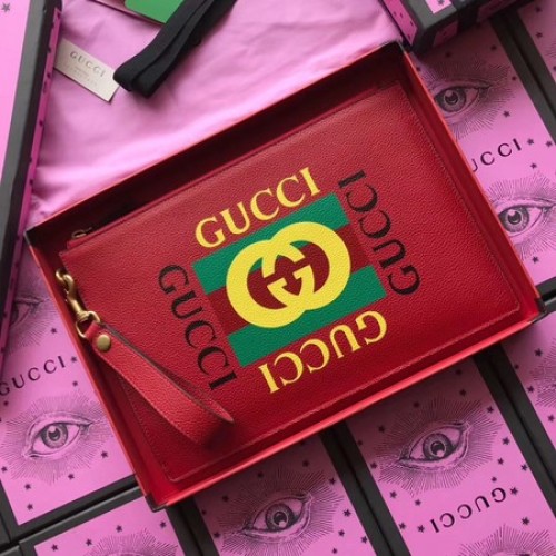 Gucci GG Marmont telecí kožená psaníčka 466489 červená