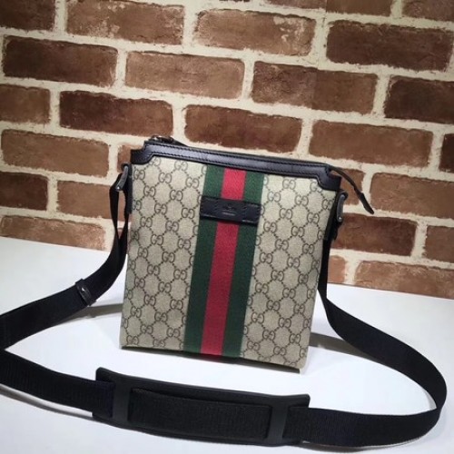Gucci Web GG Supreme plochá kabelka přes rameno 471454 Meruňková