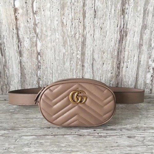 Gucci GG Marmont Kožená kabelka na opasek 476434 Meruňková
