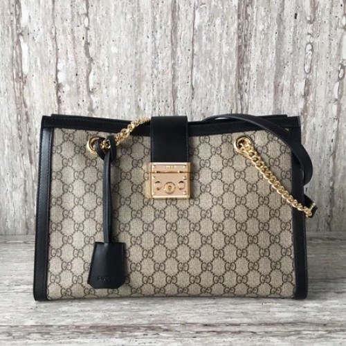 Gucci Padlock Medium GG ramenní taška 479197 černá