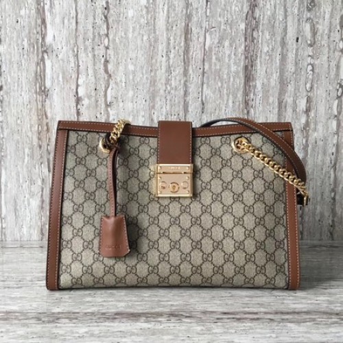 Gucci Padlock Medium GG Shoulder Bag 479197 Hnědá