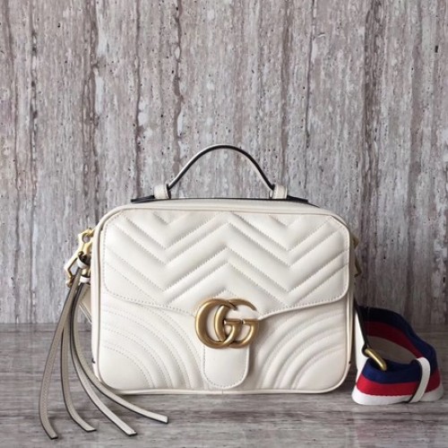 Gucci GG Marmont Malá kabelka přes rameno 498100 Bílá