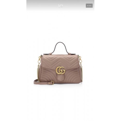 Gucci GG Marmont Malá kabelka s horním uchem 498110 Meruňková