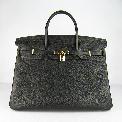 Hermes Birkin 40CM Togo Taška Černá 6099 Zlatá