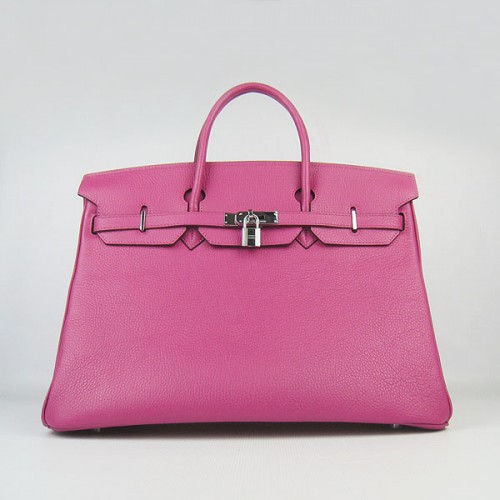 Hermes Birkin 40CM Togo Bag Dark Peachblow 6099 Stříbrná