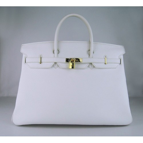 Hermes Birkin 40CM Togo Bag White 6099 Gold