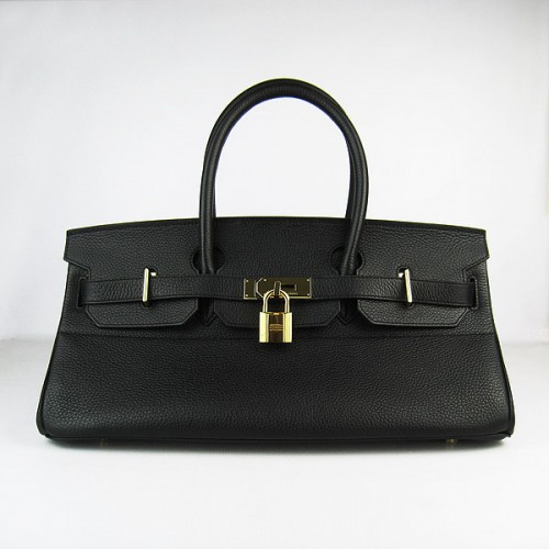Hermes Birkin 6109 Togo kožená taška černá 42cm zlatá