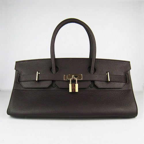 Hermes Birkin 6109 Togo kožená taška tmavě káva 42cm zlatá