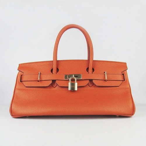 Hermes Birkin 6109 Togo kožená taška oranžová 42cm zlatá