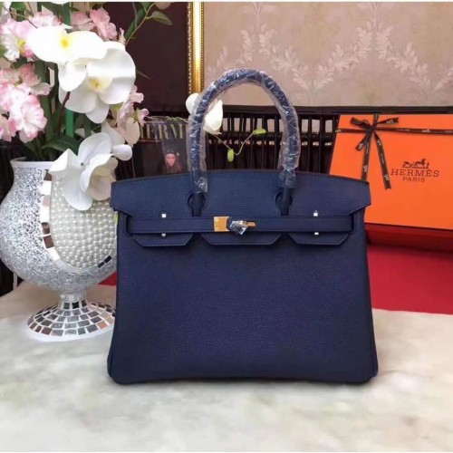 Hermes Birkin 25CM Togo Bag Originální Kožená H25E Námořnická Modrá