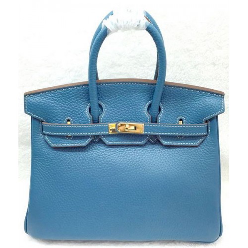 Hermes Birkin 25CM Tote Bag Original Leather H25T Modrá