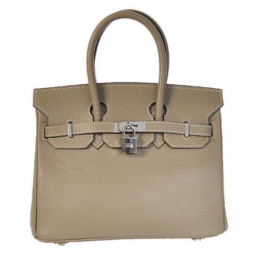 Hermes Birkin 25CM Tote Tašky Togo Kůže Tmavě Šedá Stříbrná