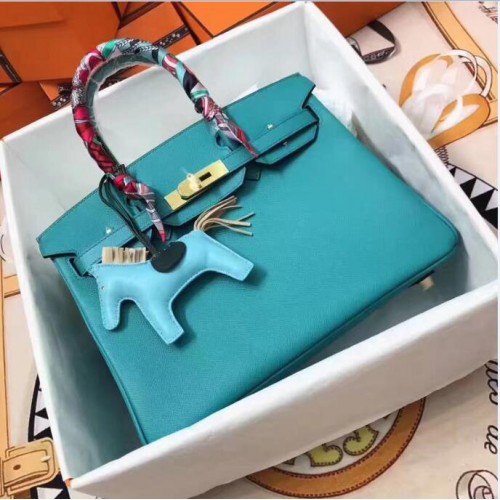 Hermes Birkin 30CM Originální Kožená Taška 1788 Modrá