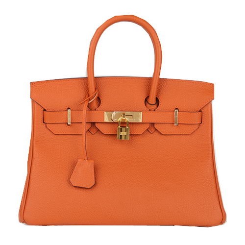Hermes Birkin 30CM Tote Bag Orange Original Leather H30 Gold