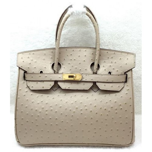 Hermes Birkin 30CM Tote Bags Ostrich Leather H30LI Meruňková