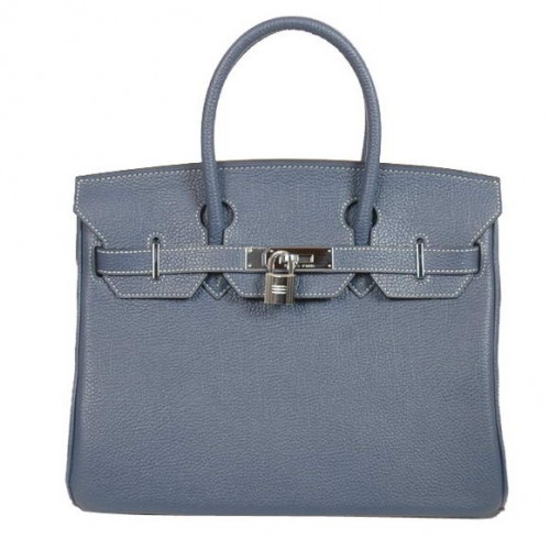 Hermes Birkin 30cm Tote Tašky Hladká Togo Kůže Tmavě Modrá