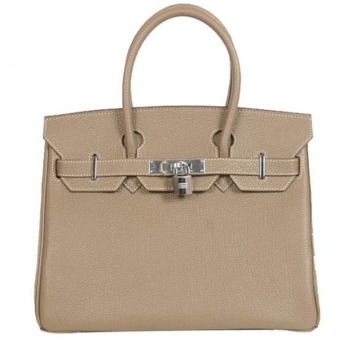 Hermes Birkin 30cm Tote Tašky Hladká Togo Kůže Tmavě Šedá