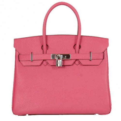 Hermes Birkin 30CM Tote Bags Hladká Togo Kůže Broskvová