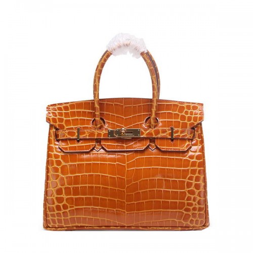 Hermes Birkin 30cm Tote Bags Wheat Iridescent Croco Kůže Gold