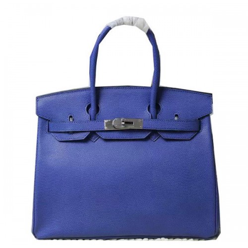 Hermes Birkin 35CM 30CM Taška z ještěrčí kůže H35H30 Modrá