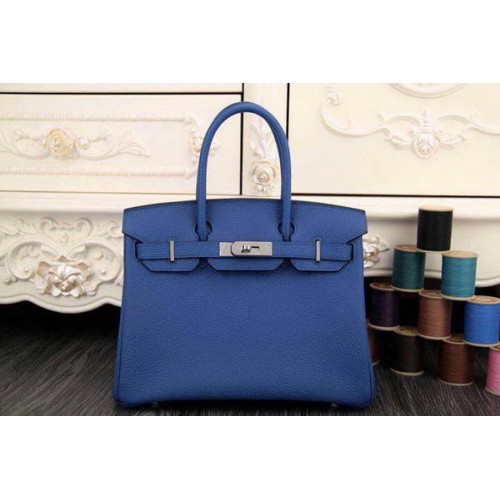 Hermes Birkin 35CM 30CM Tote Bag Originální Kožená HB35O Modrá
