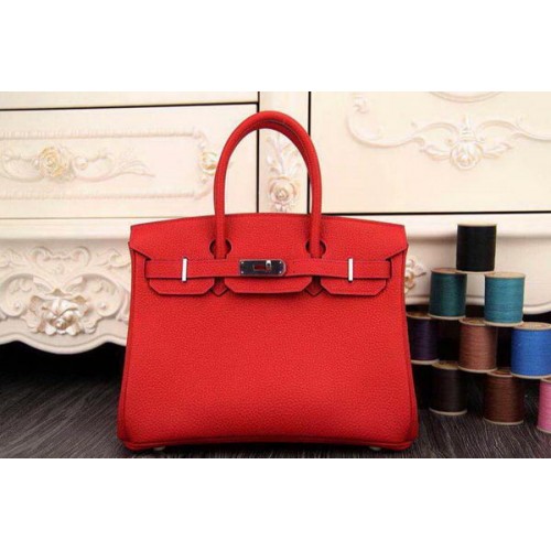 Hermes Birkin 35CM 30CM Tote Bag Originální Kožená HB35O Červená