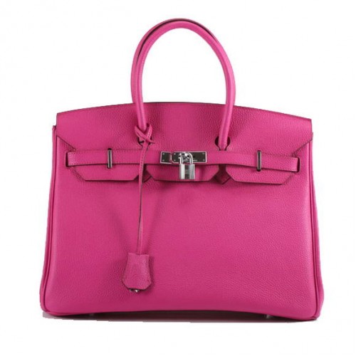 Hermes Birkin 35CM hladká kožená kabelka 6089 růžové stříbro