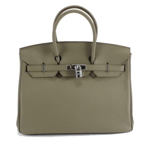 Hermes Birkin 35CM Togo kožená kabelka 6089 tmavě šedá stříbrná