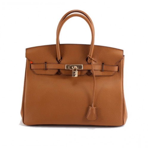 Hermes Birkin 35CM Togo kožená kabelka 6089 světle kávová zlatá